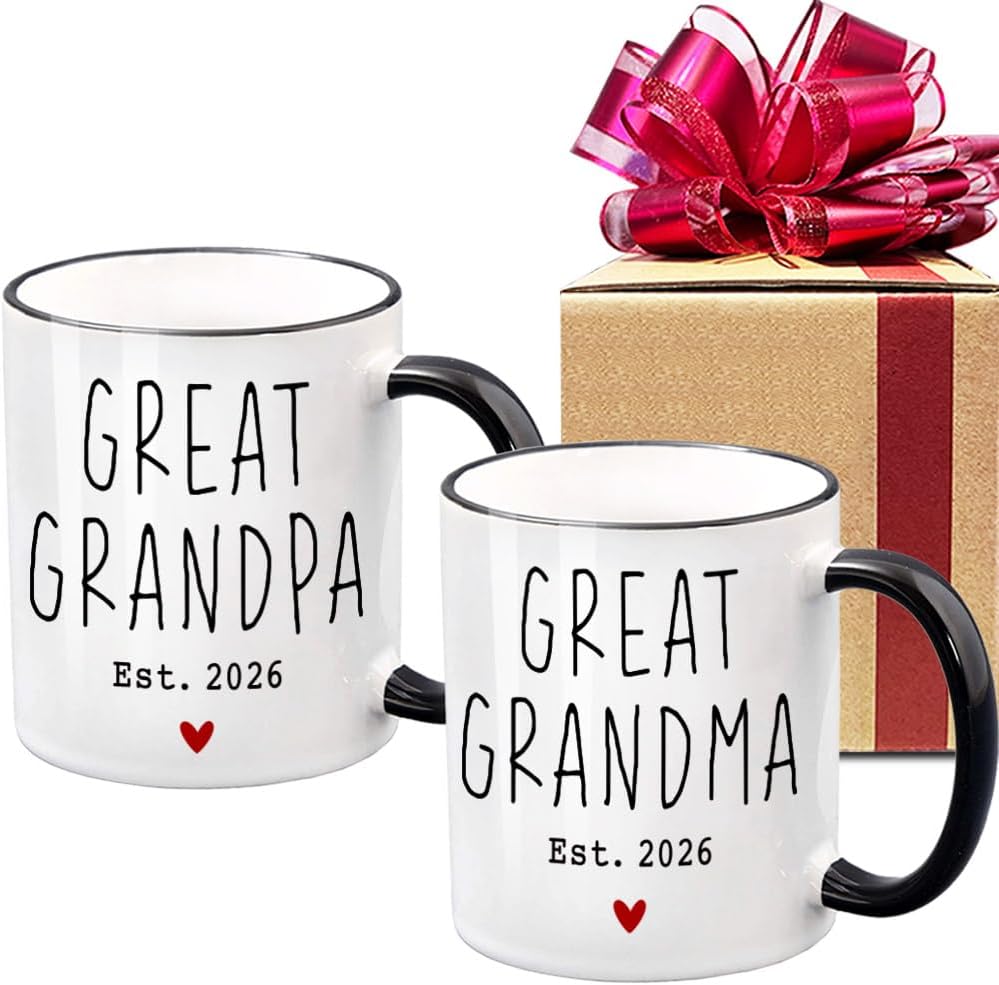 Great Grandparents EST 2026 Mugs, EST 2026 New Grandparents Gift, Pregnancy Announcement Pregnancy Reveal Mug, First Time Grandparents Gifts for New Grandparent - view 7