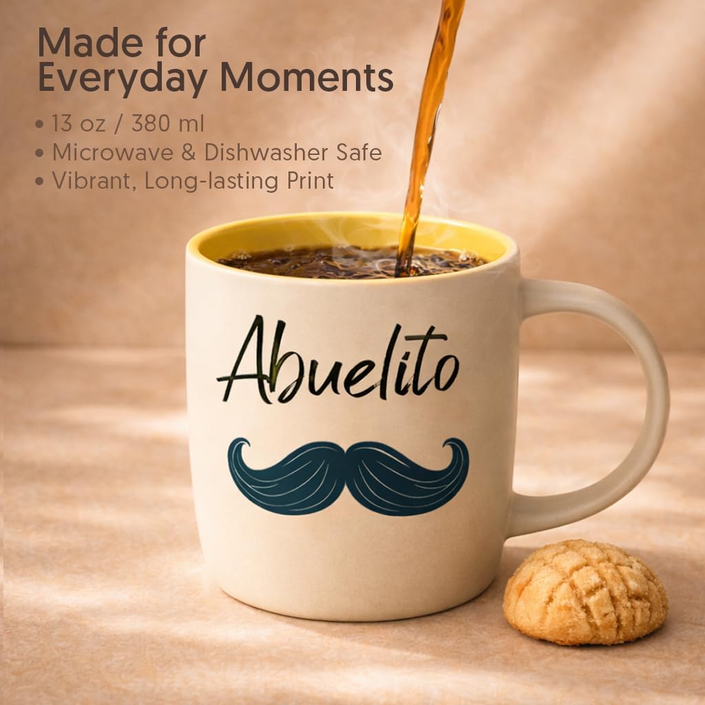 Abuelito Coffee Mug in Spanish, Taza Abuelo, 13 Oz Ceramic | Best Grandpa Gifts, El Mejor Abuelo, Latino Regalo Dia del Padre, Navidad, Grandparents Day, Fathers Day, Birthday, Christmas - view 3