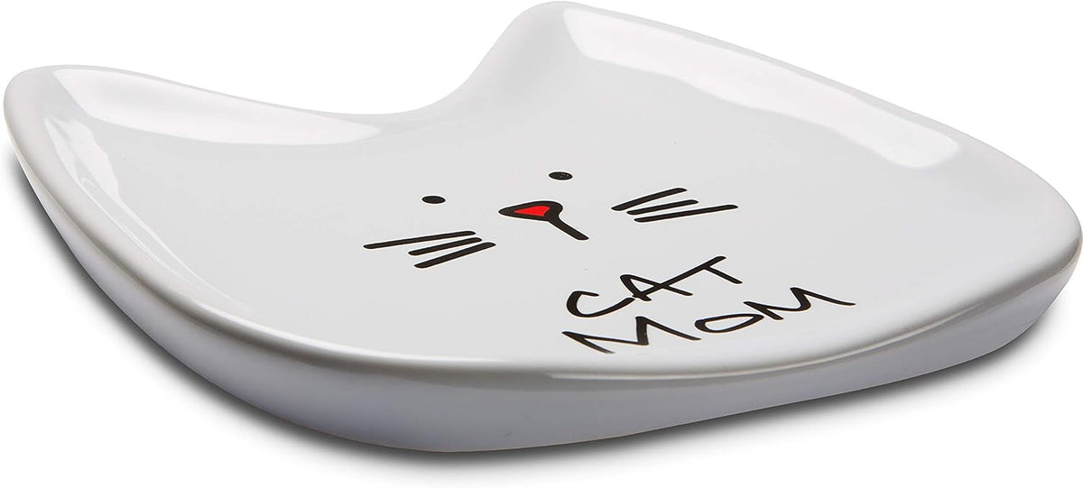 Blobby Cat, Cat Spoon Rest " Cat Mom", 5", White - view 4