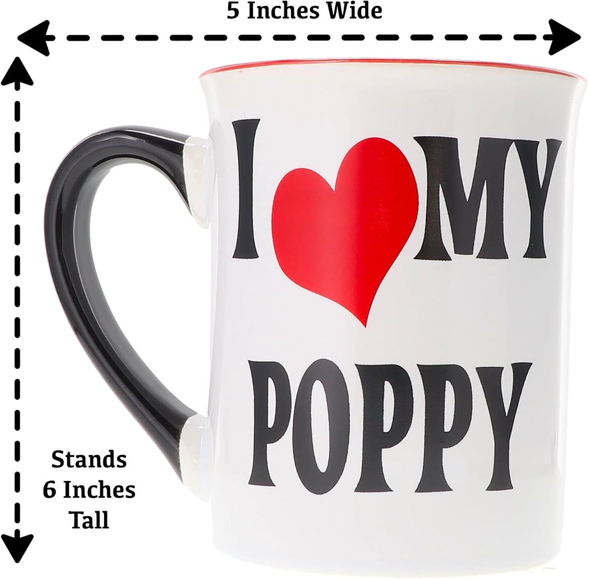 Ceramic Coffee Cups, 16oz Large I Love My Poppy Mug | Ideal Gift for Grandpa, Papa, and Dad, for Father's Day, Birthday, or Christmas, Poppy Coffee Mug, Home Decor, Kitchen Decor - view 5