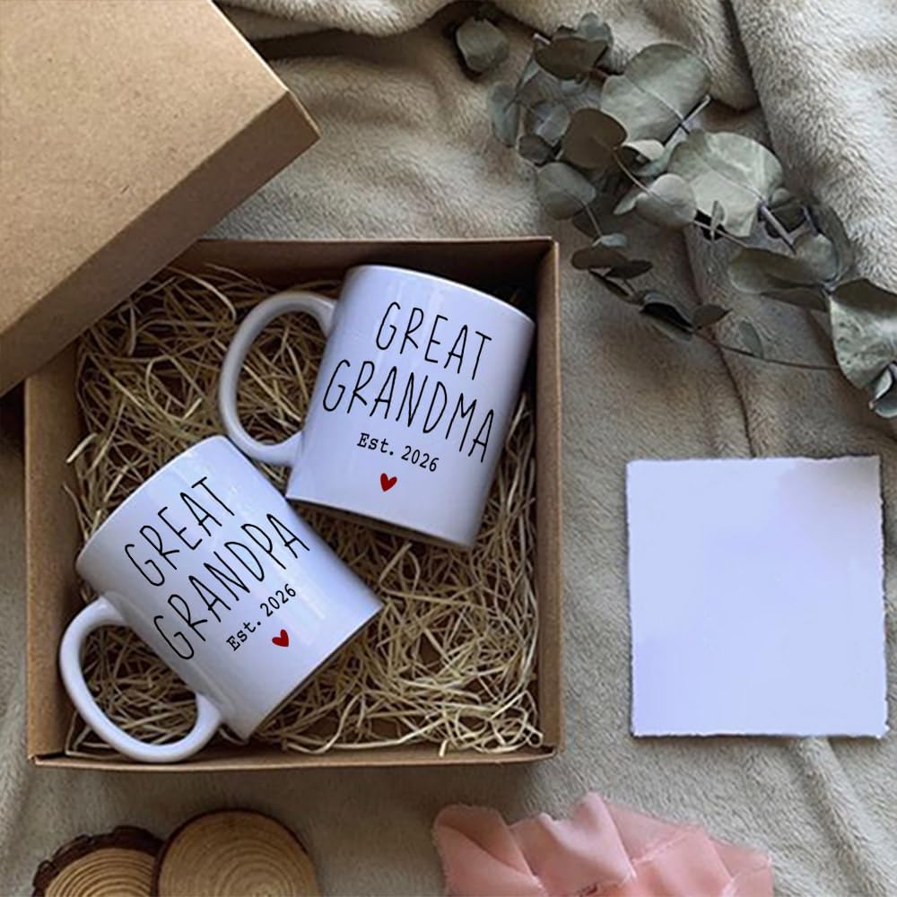 Great Grandparents EST 2026 Mugs, EST 2026 New Grandparents Gift, Pregnancy Announcement Pregnancy Reveal Mug, First Time Grandparents Gifts for New Grandparent - view 5