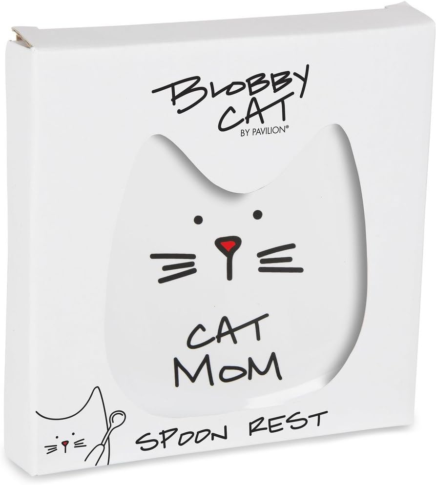Blobby Cat, Cat Spoon Rest " Cat Mom", 5", White - view 7