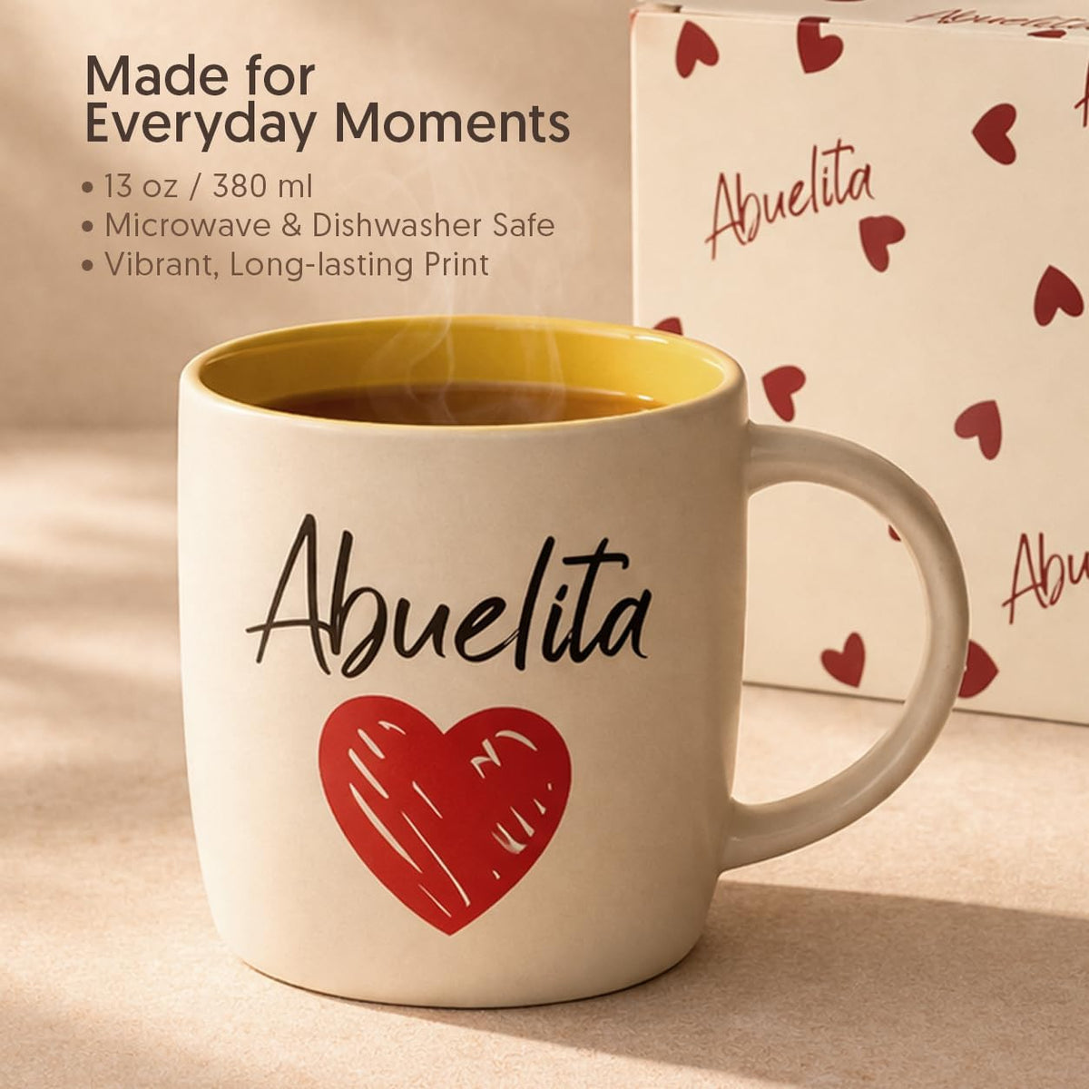 Abuelita Coffee Mug in Spanish, Taza Abuela, 13 Oz Ceramic | Best Grandma in The World Gifts, La Mejor Abuela, Latino Regalo Dia de las Madres, Navidad, Mothers Day, Birthday, Christmas - view 3