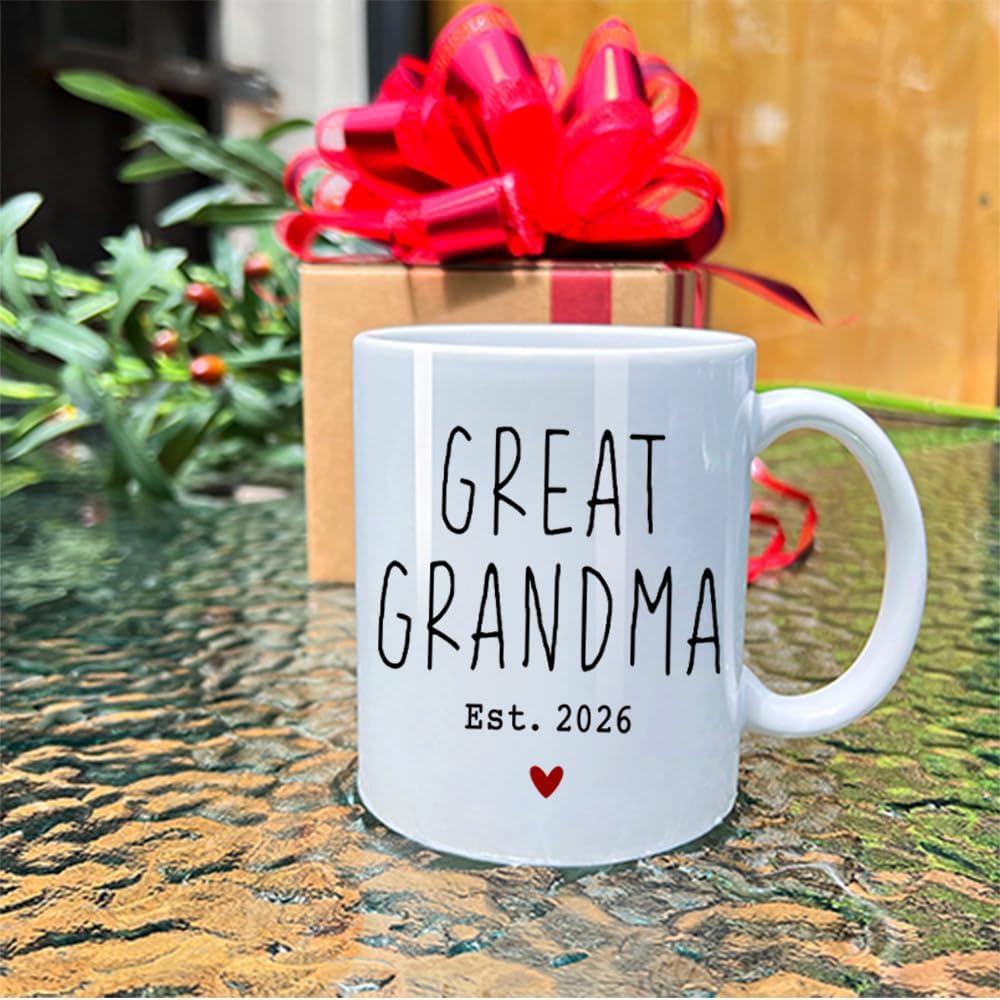 Great Grandparents EST 2026 Mugs, EST 2026 New Grandparents Gift, Pregnancy Announcement Pregnancy Reveal Mug, First Time Grandparents Gifts for New Grandparent - view 3
