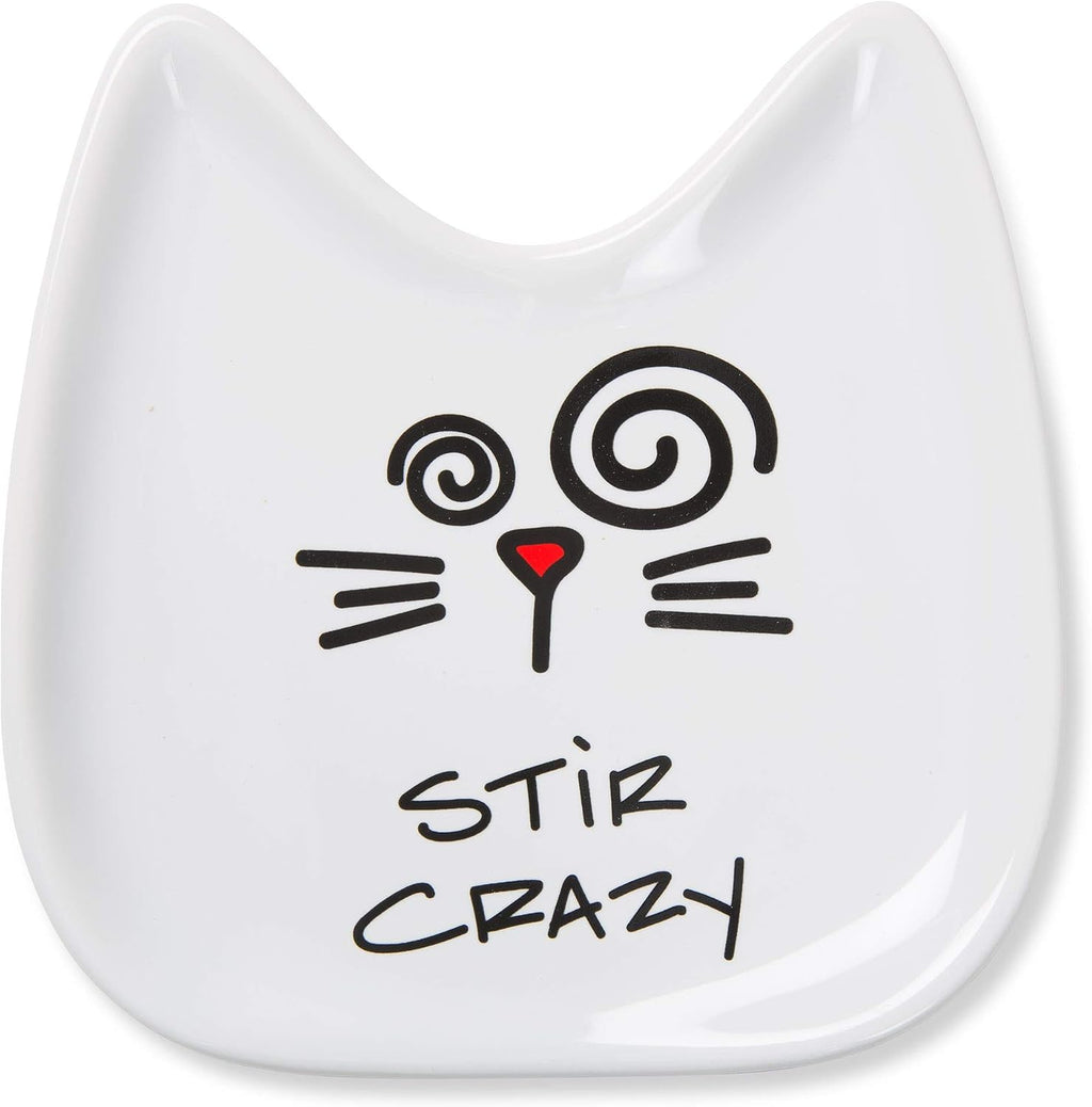 Blobby Cat, Cat Spoon Rest " Cat Mom", 5", White - view 8