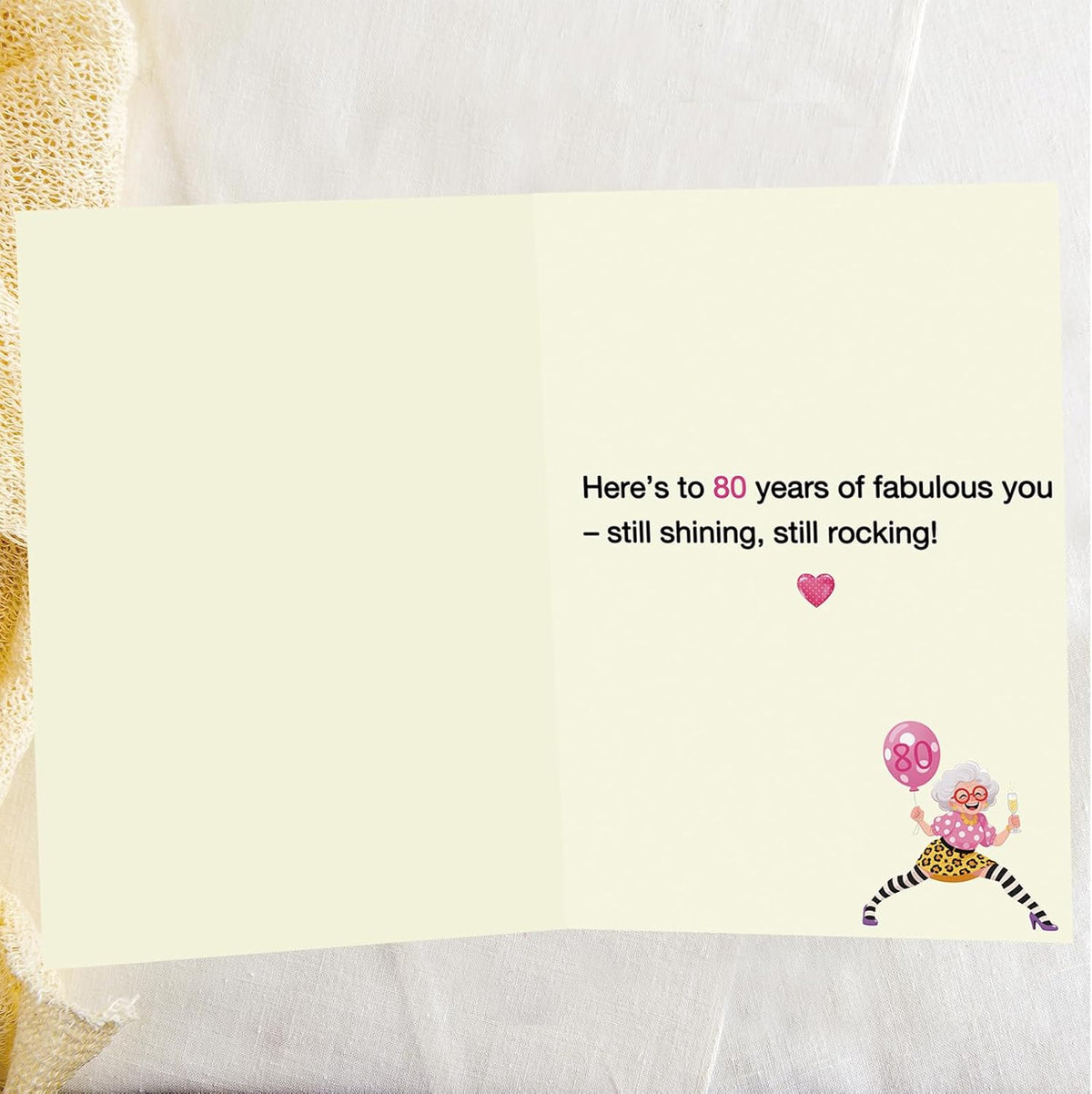 Happy 80th Birthday Card Gifts for Women Her Grandma | 80 Year Old Birthday Decorations for Mom Wife Friend，Heartfelt Inside Message,Idea for Party Decoration and Celebration - view 2