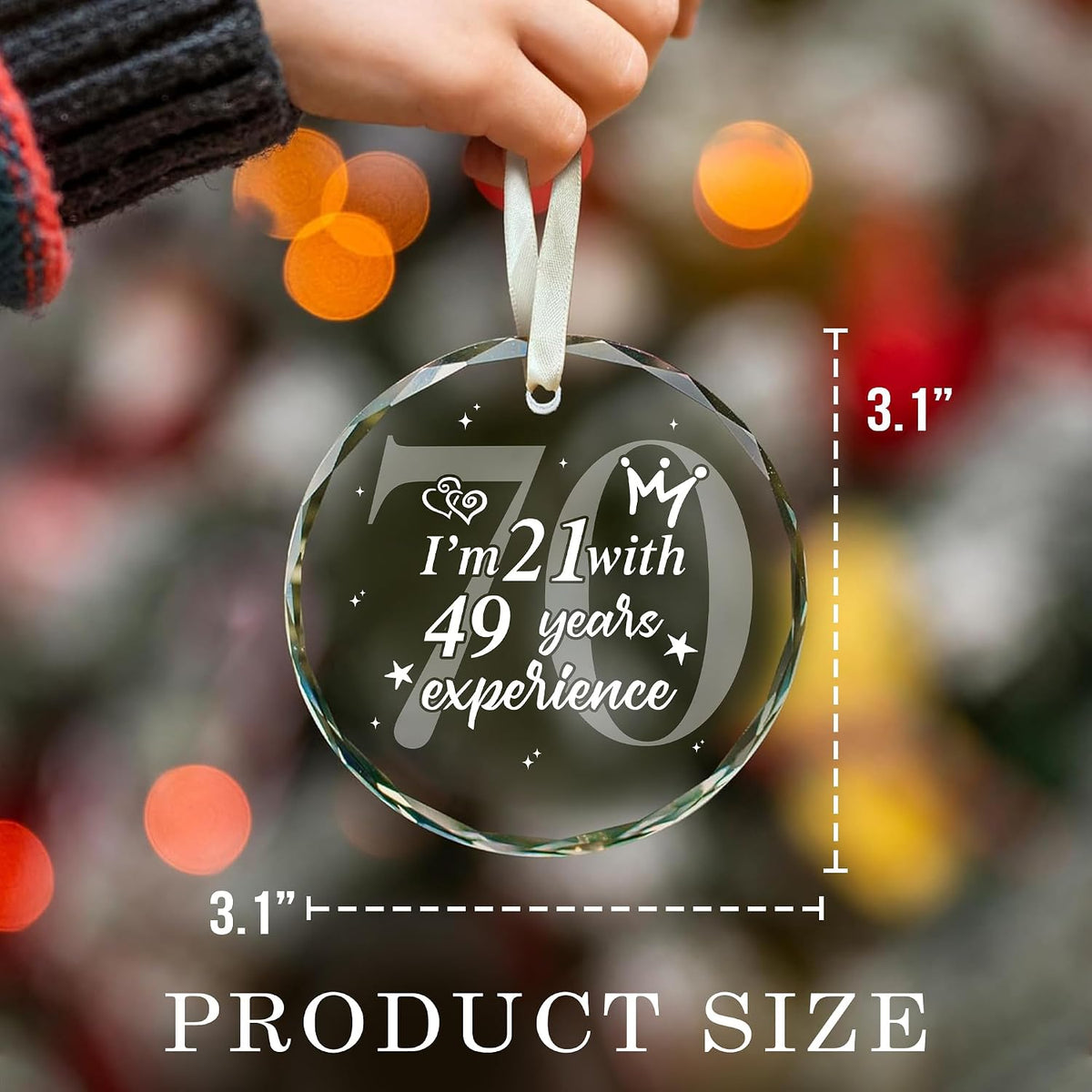 70th Birthday Ornament for Women, Cool Present for 70-Year-Old Female, Unique Happy 70th Birthday Decoration, 70 th Party Decoration Keepsake Gift - view 4