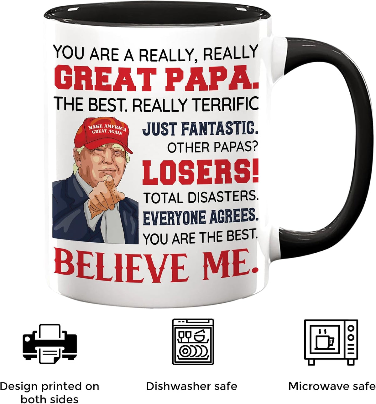 Fathers Day Gift for Papa from Grandkids, Grandchildren - Christmas, Birthday, Father's Day Gifts for Dad, Father, Grandpa Gift Idea - Papa Coffee Mug 11oz - view 6