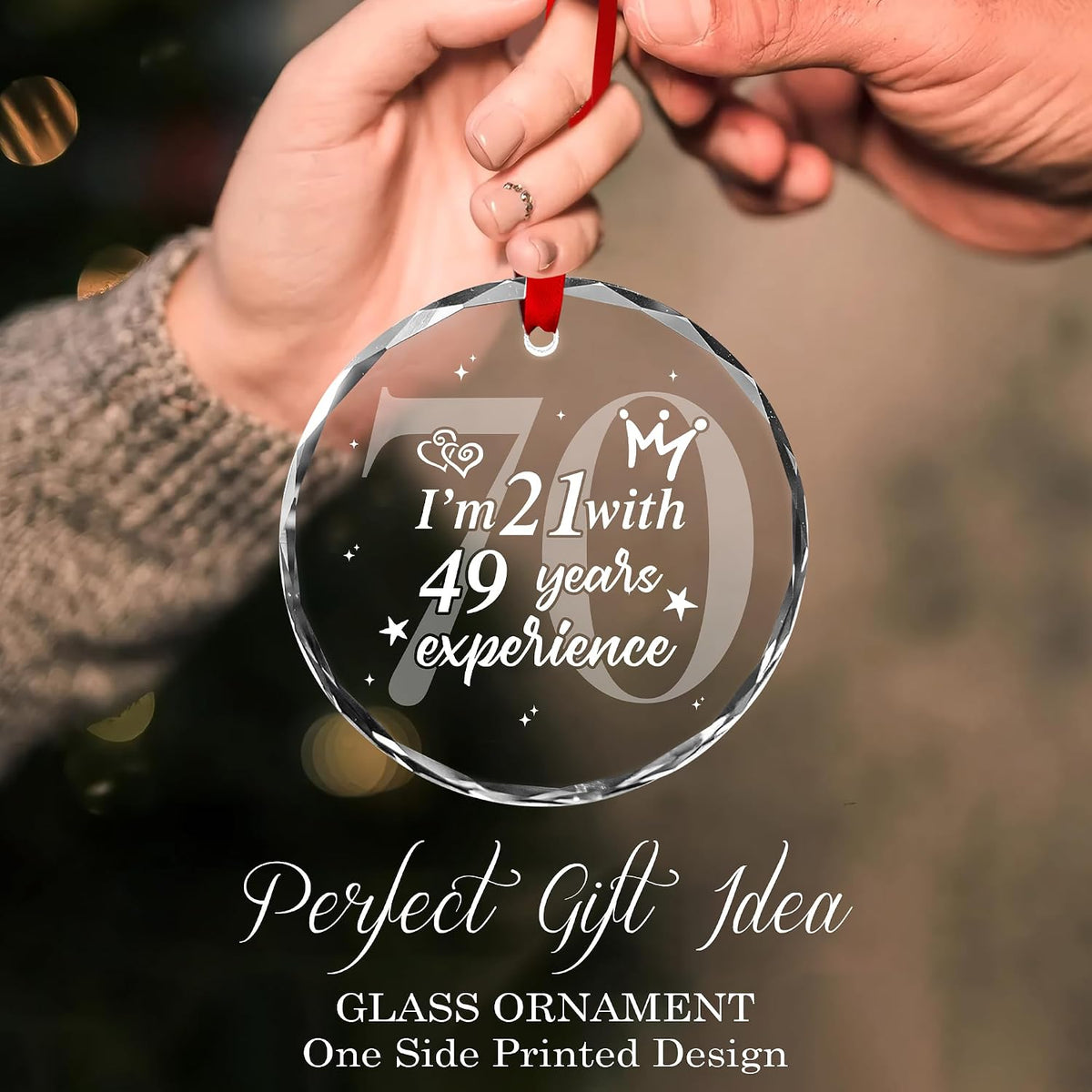 70th Birthday Ornament for Women, Cool Present for 70-Year-Old Female, Unique Happy 70th Birthday Decoration, 70 th Party Decoration Keepsake Gift - view 7