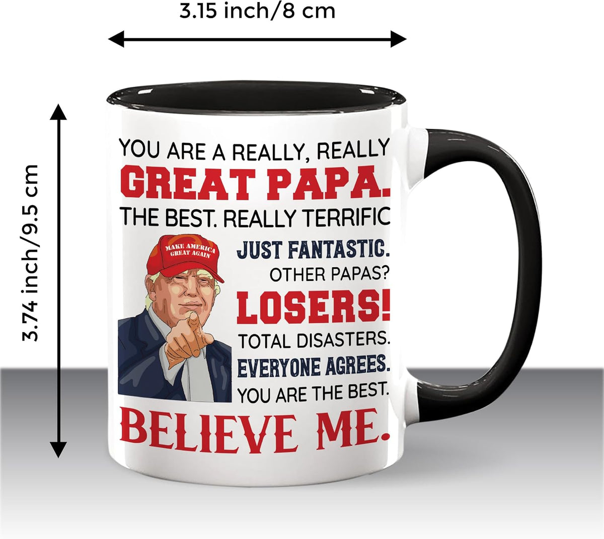Fathers Day Gift for Papa from Grandkids, Grandchildren - Christmas, Birthday, Father's Day Gifts for Dad, Father, Grandpa Gift Idea - Papa Coffee Mug 11oz - view 7