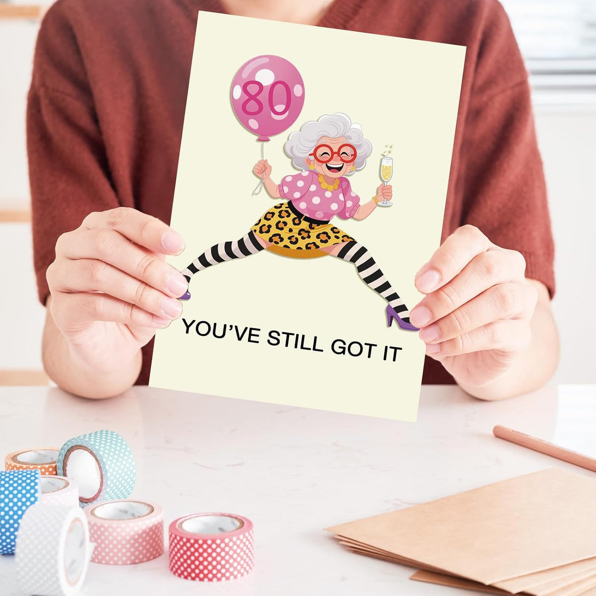 Happy 80th Birthday Card Gifts for Women Her Grandma | 80 Year Old Birthday Decorations for Mom Wife Friend，Heartfelt Inside Message,Idea for Party Decoration and Celebration - view 4