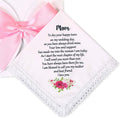 Wedding Handkerchief for Bride's Mother, Mom Wedding Gift from Daughter, Keepsake Hankie for Mother