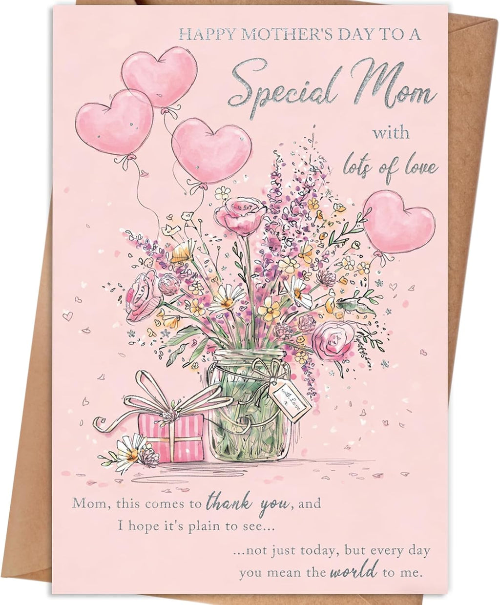 Mothers Day Card | Funny Mothers Day Cards Gifts for Mom from Baby Boy Girl Kids, Happy Mother's Day, Includes Envelope and Stickers