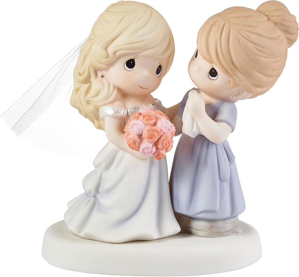 Mother of the Bride Figurine – Wedding Day Keepsake – Sentimental Mother Daughter Wedding Gift – Bisque Porcelain Collectible