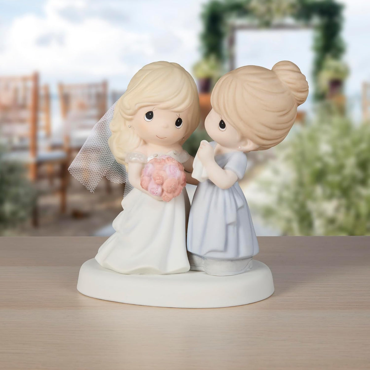 Mother of the Bride Figurine – Wedding Day Keepsake – Sentimental Mother Daughter Wedding Gift – Bisque Porcelain Collectible - view 5