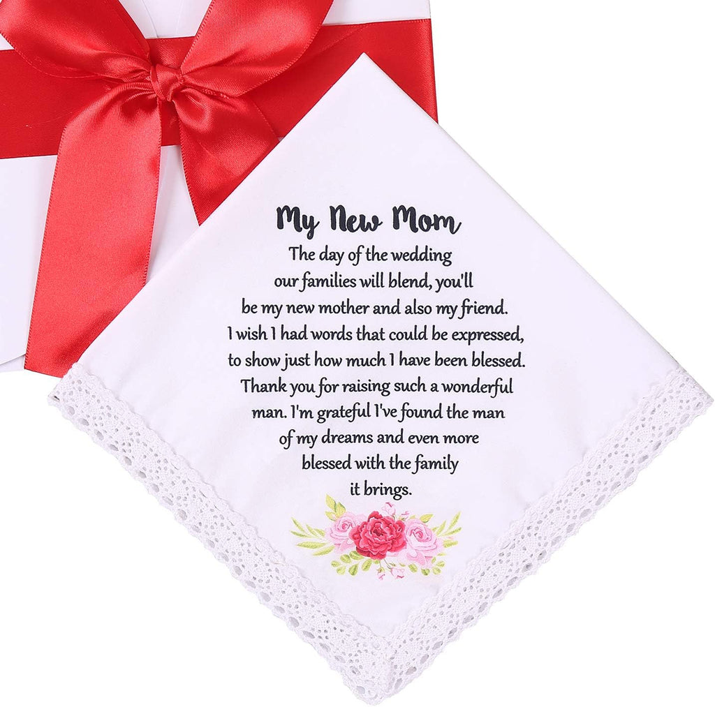 Wedding Handkerchief for Bride's Mother, Mom Wedding Gift from Daughter, Keepsake Hankie for Mother - view 8