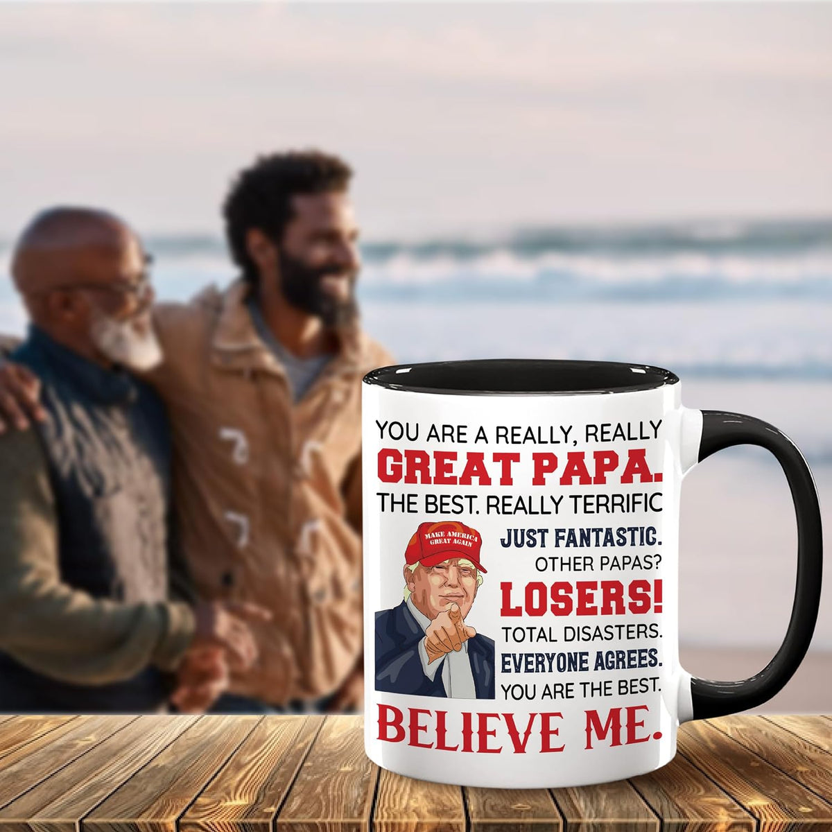 Fathers Day Gift for Papa from Grandkids, Grandchildren - Christmas, Birthday, Father's Day Gifts for Dad, Father, Grandpa Gift Idea - Papa Coffee Mug 11oz - view 3