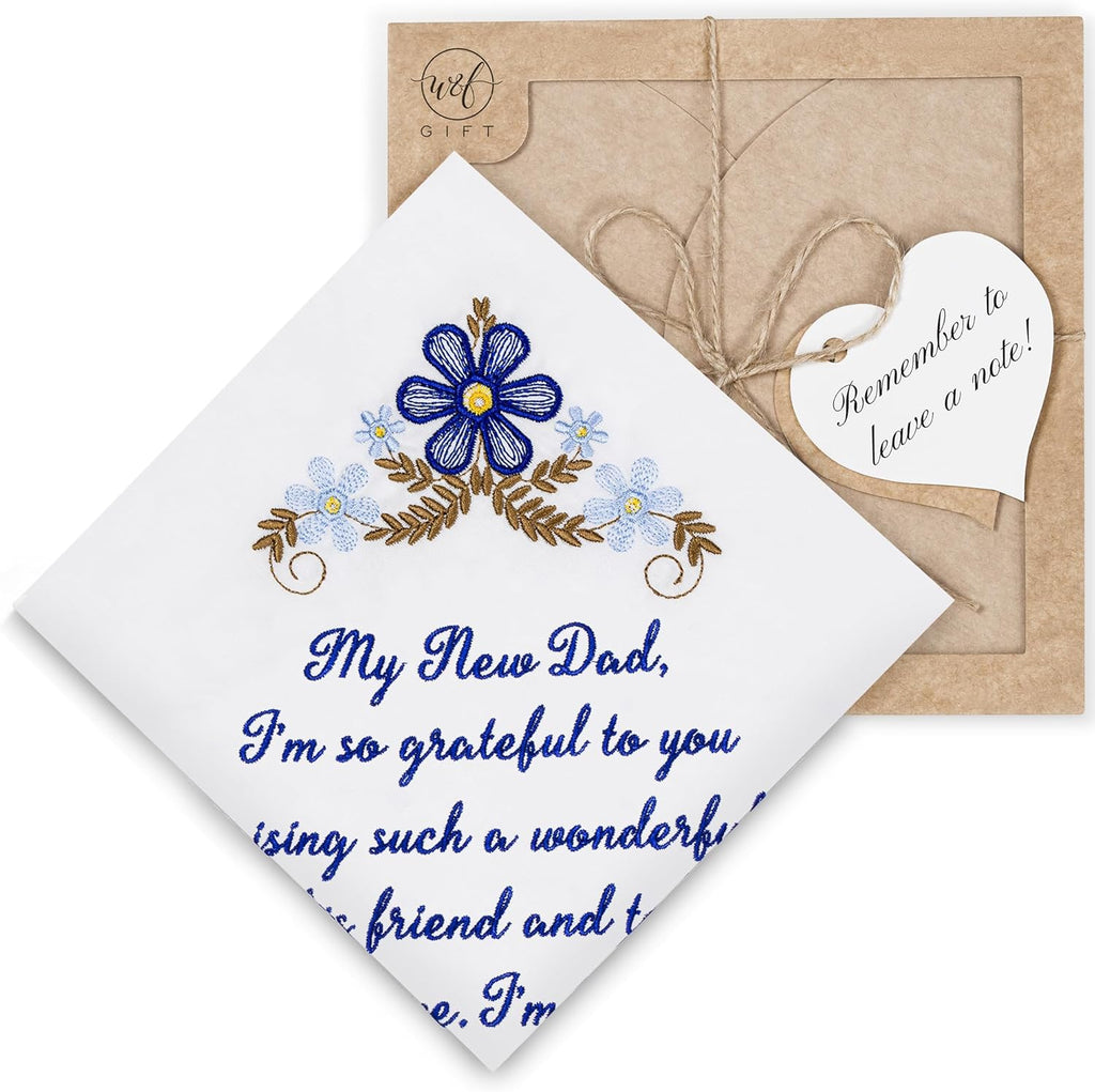 Mother of the Groom Gift Wedding Handkerchief Something Blue | Mother of the Groom Gift from Daughter, Wedding Keepsake Gift, Happy Tears Handkerchief, Cotton Hankie - view 7