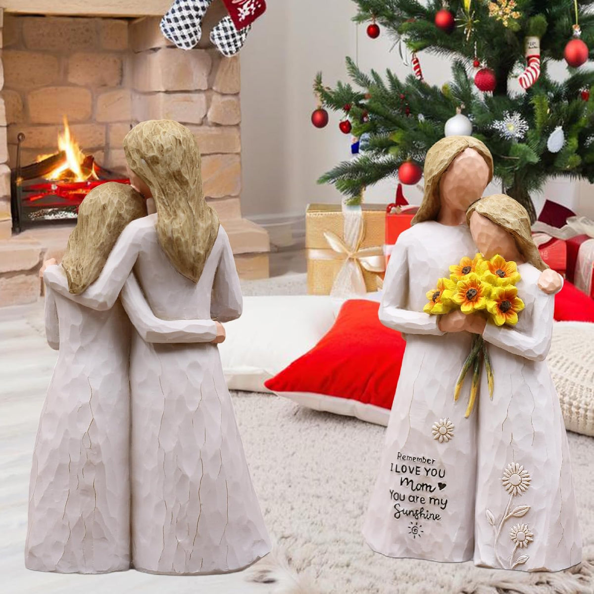 Mom Birthday Gifts from Daughter, Gifts for Mom,Mother Daughter Figurine | Birthday Gifts for Mom,Mom Gifts for Mothers Day Christmas,Hand-Painted Resin Mother Daughter Statue,Mother of the Bride Gift - view 6