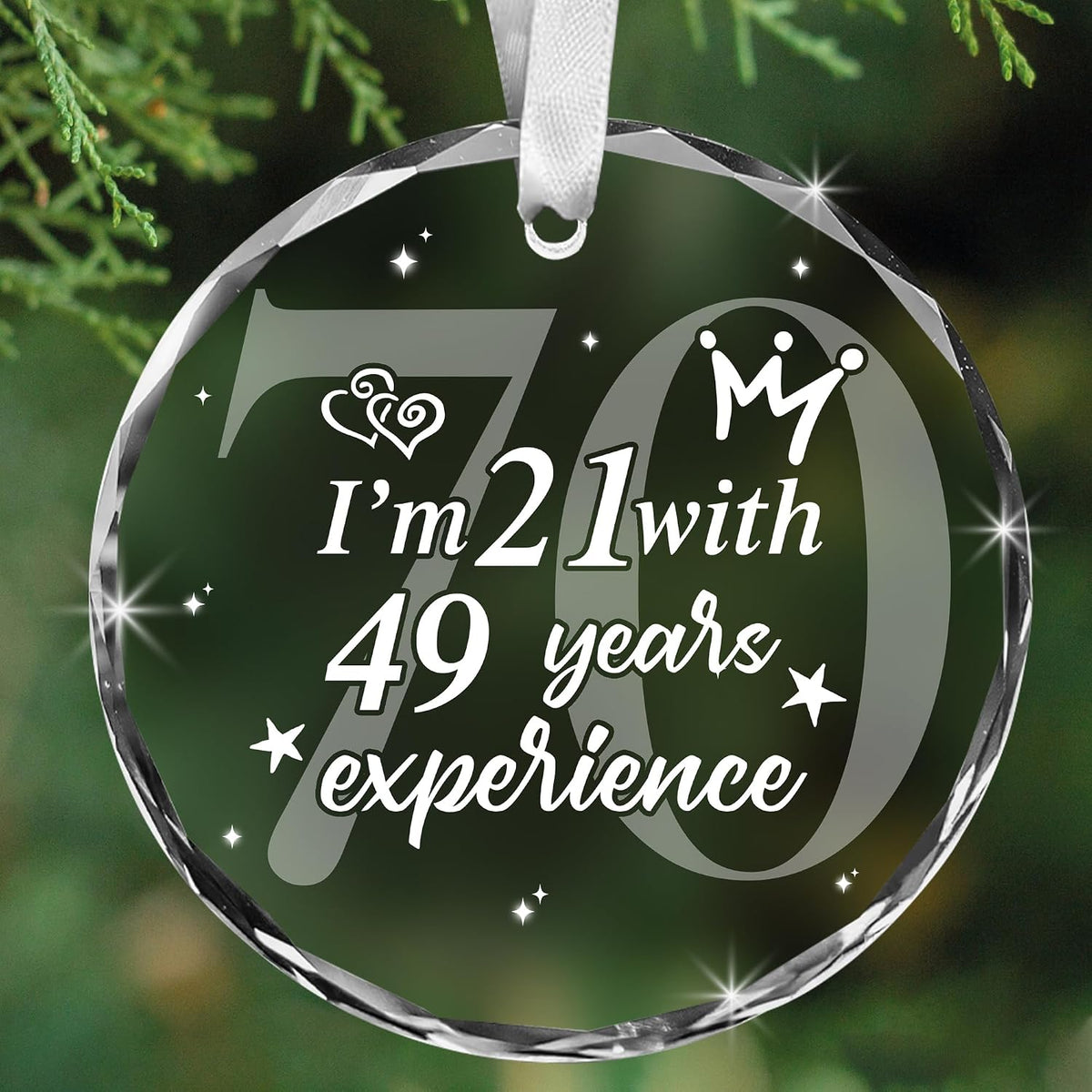 70th Birthday Ornament for Women, Cool Present for 70-Year-Old Female, Unique Happy 70th Birthday Decoration, 70 th Party Decoration Keepsake Gift - view 2