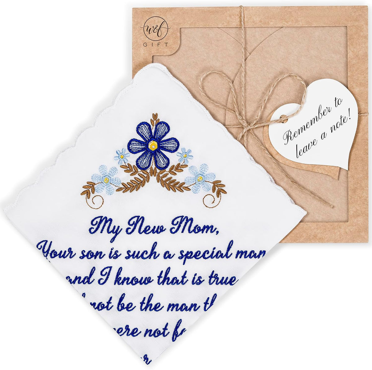 Mother of the Groom Gift Wedding Handkerchief Something Blue | Mother of the Groom Gift from Daughter, Wedding Keepsake Gift, Happy Tears Handkerchief, Cotton Hankie