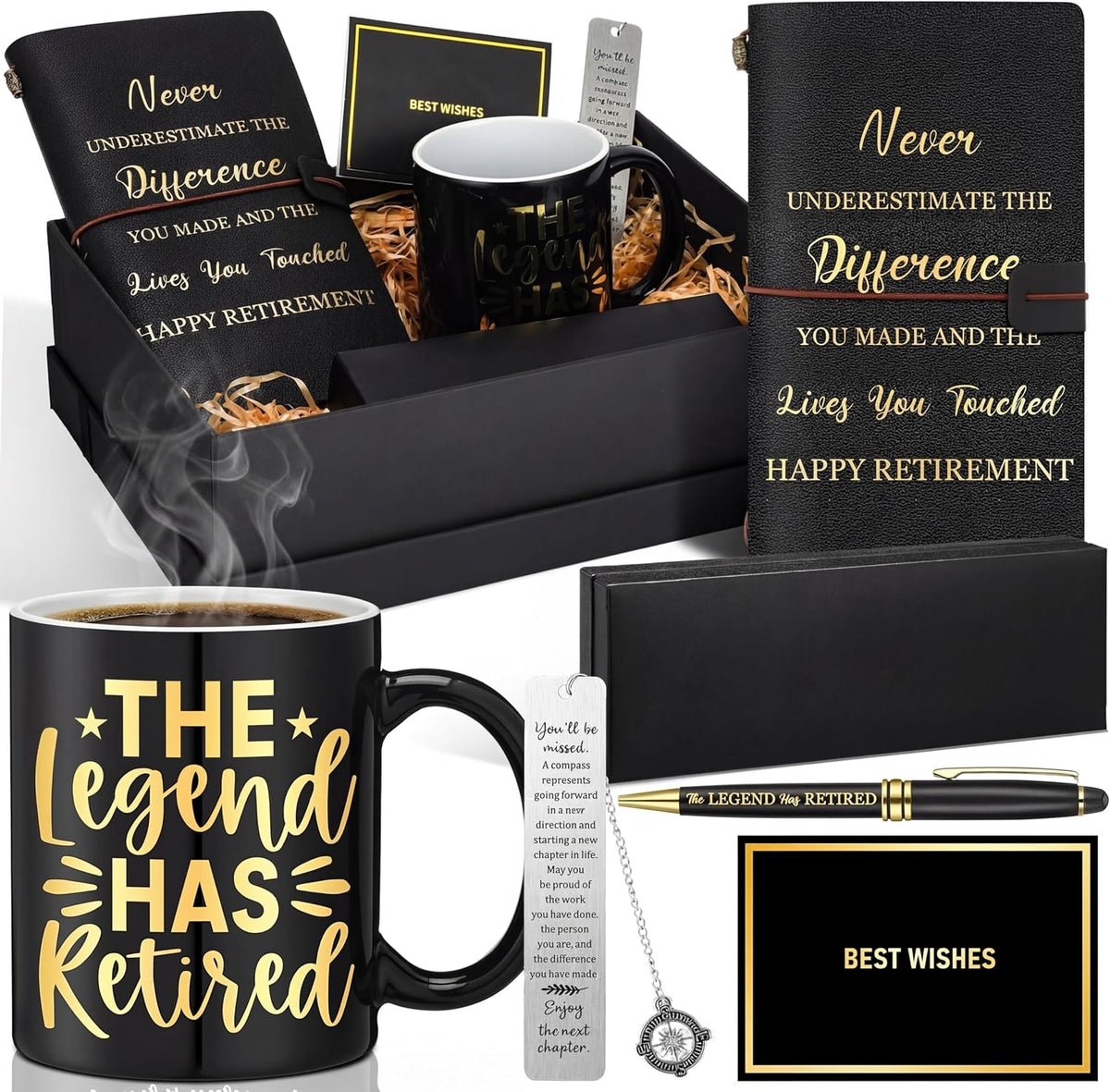 6 Pcs Christian Gift for Men 11 oz Mug Leather Notebook Religious Metal Bookmark Christian Pen with Box and 1 Refills Greeting Card Birthday Box Father's Day Gifts for Dad Husband Grandpa - view 8